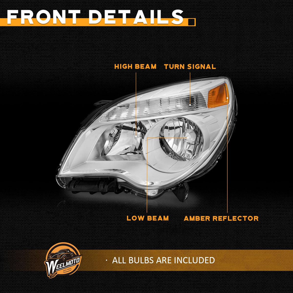 WEELMOTO projected beam pattern on pavement, improves nighttime visibility