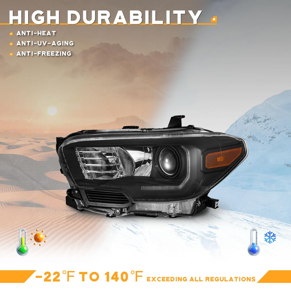 WEELMOTO headlight size comparison with hand showing scale and fit