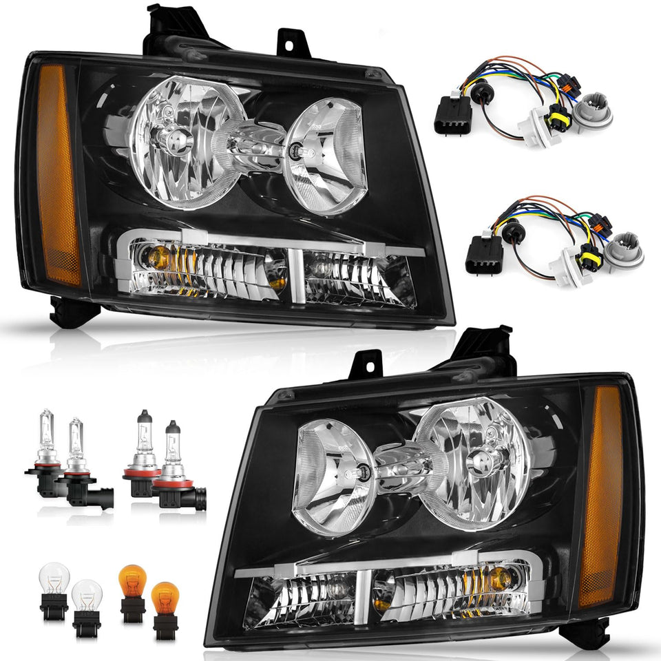 WEELMOTO front assembly showing fit for Chevy Avalanche/Suburban/Tahoe and factory alignment benefit