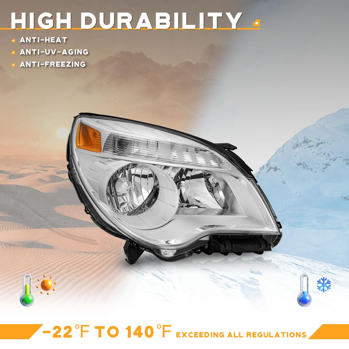 WEELMOTO headlight installed on Equinox, restores original vehicle appearance