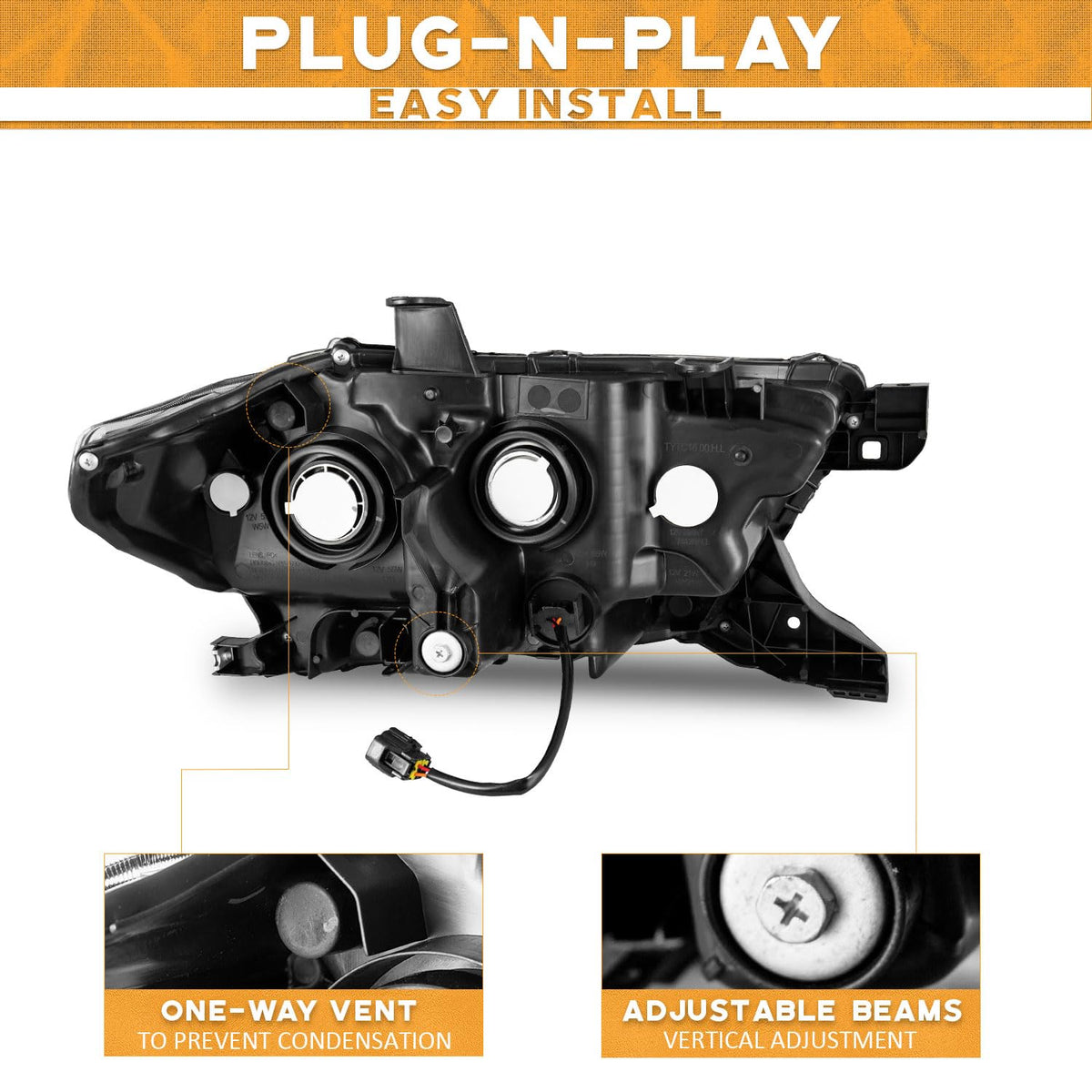 WEELMOTO headlight installed on Tacoma demonstrating factory appearance