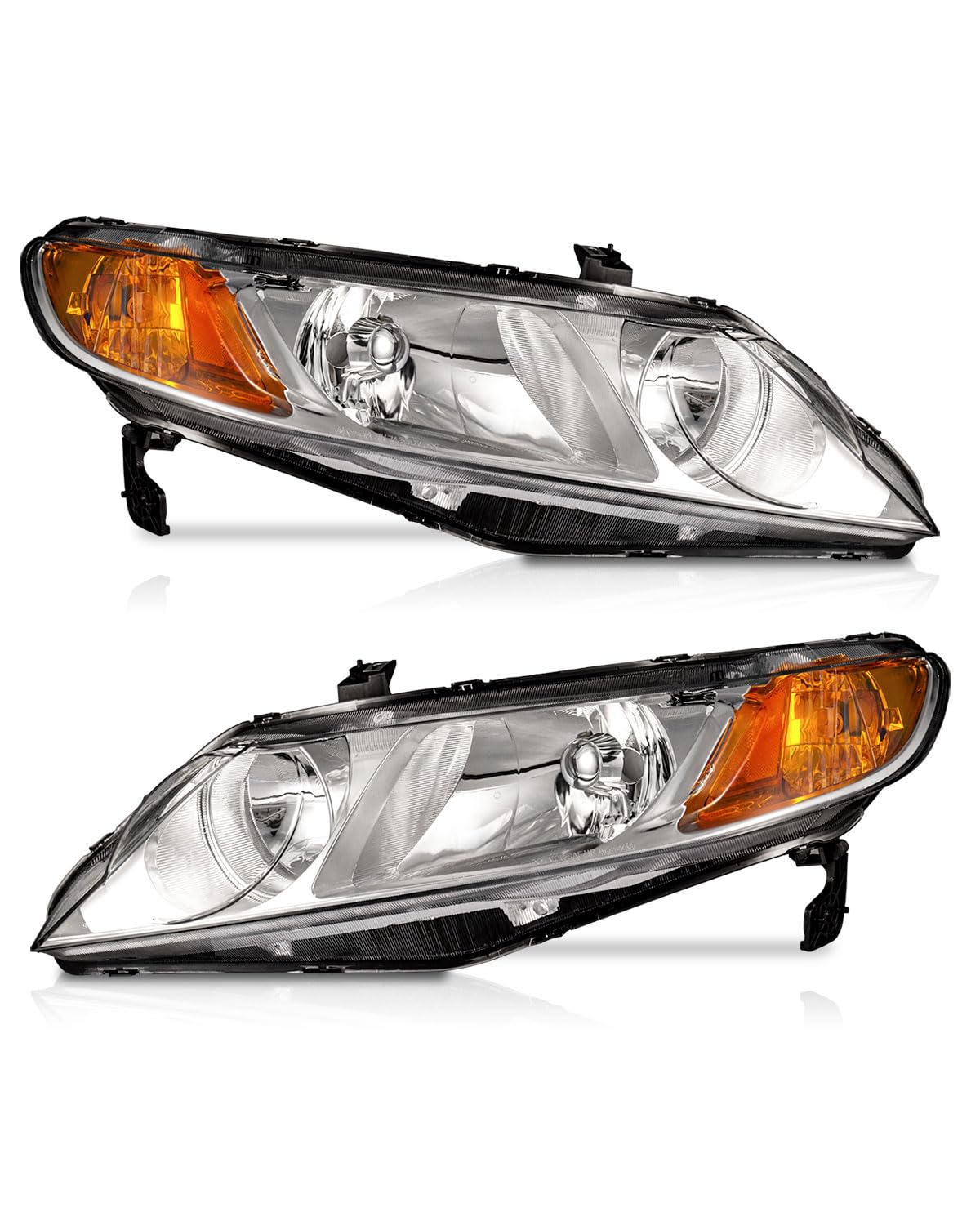 WEELMOTO front view of headlight pair showing OEM fit and clean finish