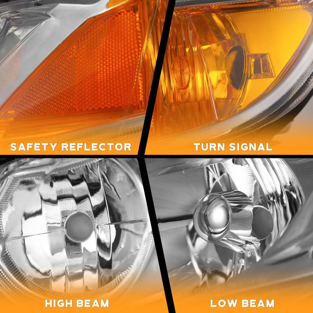 WEELMOTO installed headlights on Civic showing correct alignment and brightness