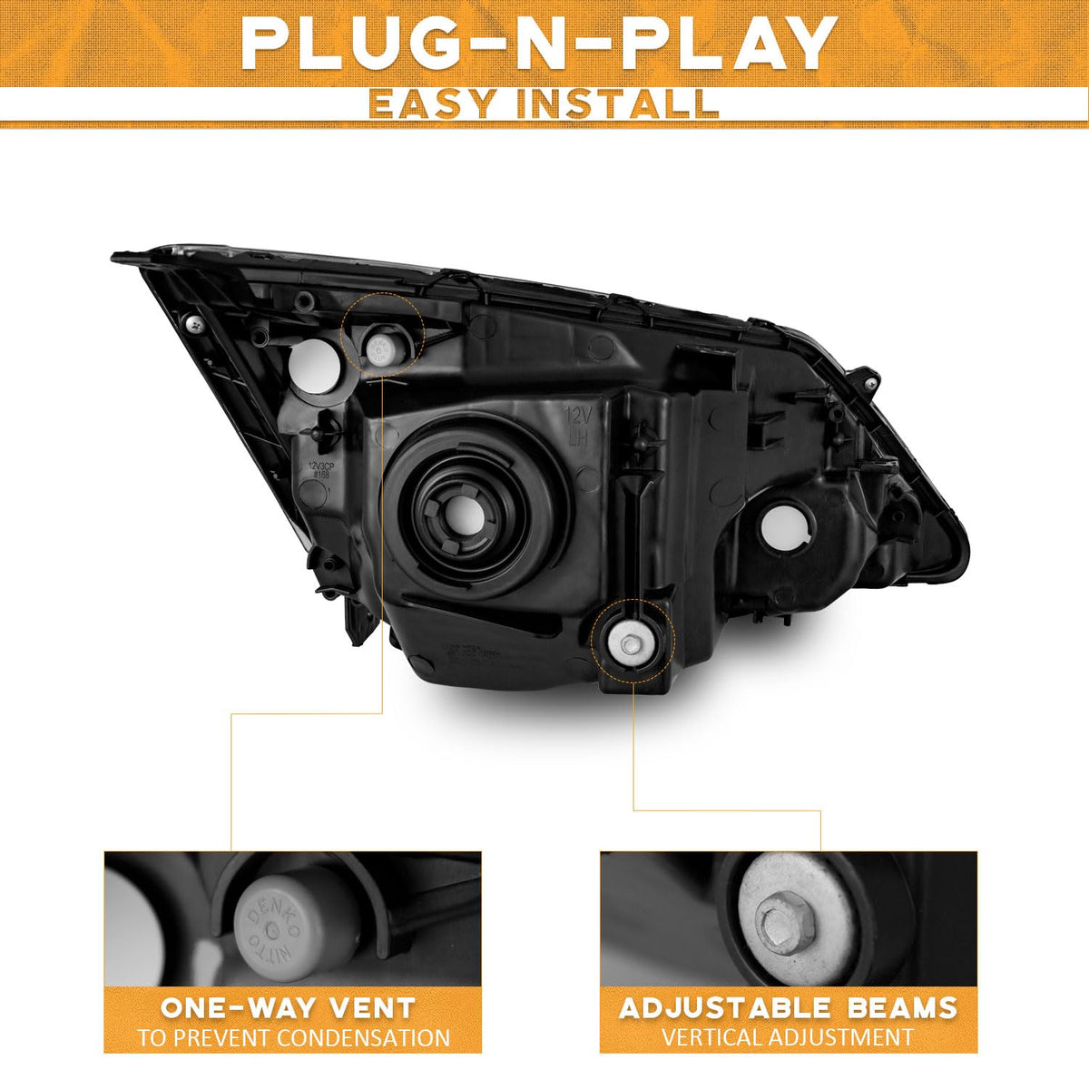 WEELMOTO left headlight backside connectors showing plug-and-play ease
