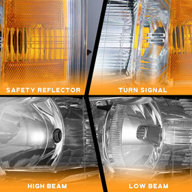 WEELMOTO lens material detail showing clear housing and scratch resistance