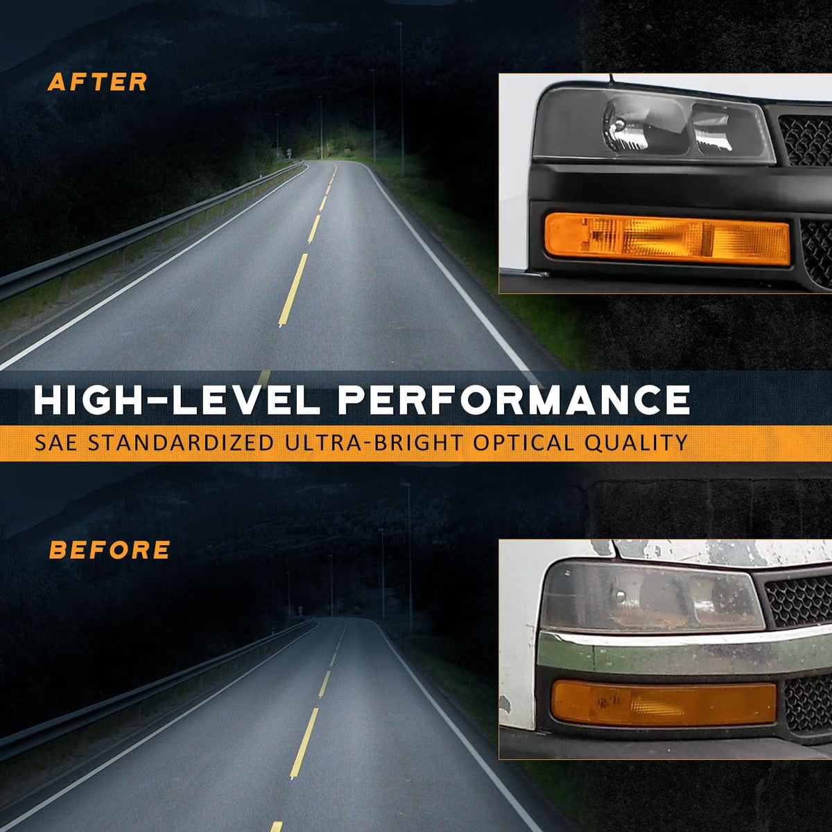 WEELMOTO beam pattern on road illustrating focused, SAE-compliant light