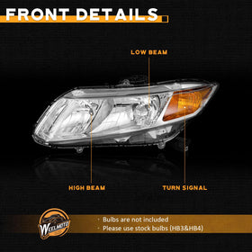WEELMOTO headlight installed on 2013 Civic sedan improving front styling