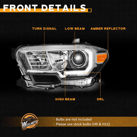 WEELMOTO night beam pattern projecting clear, focused illumination