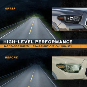WEELMOTO packaged headlights with manual showing ready-to-install convenience