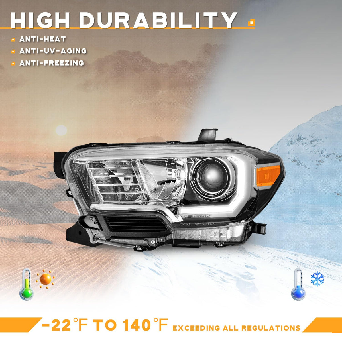 WEELMOTO headlight held in hand to show size and mounting points