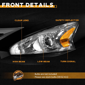 WEELMOTO headlight next to ruler for scale to confirm correct dimensions