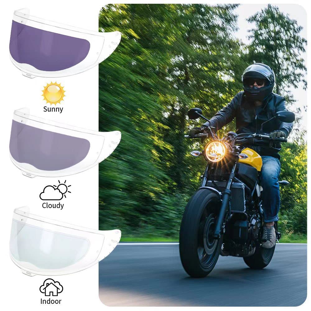 WeePro film installed inside helmet visor demonstrating reduced glare benefit