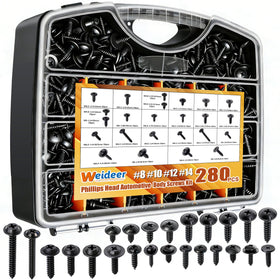 weideer screws stored in toolbox ready for roadside or garage panel repair convenience