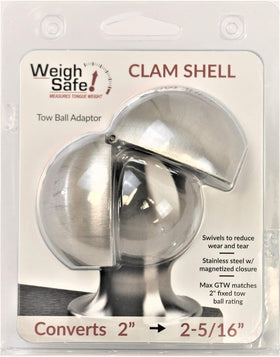 Weigh Safe clamshell close-up of locking hinge displaying secure clamp benefit