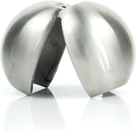 Weigh Safe clamshell front view showing stainless-steel finish and durable design