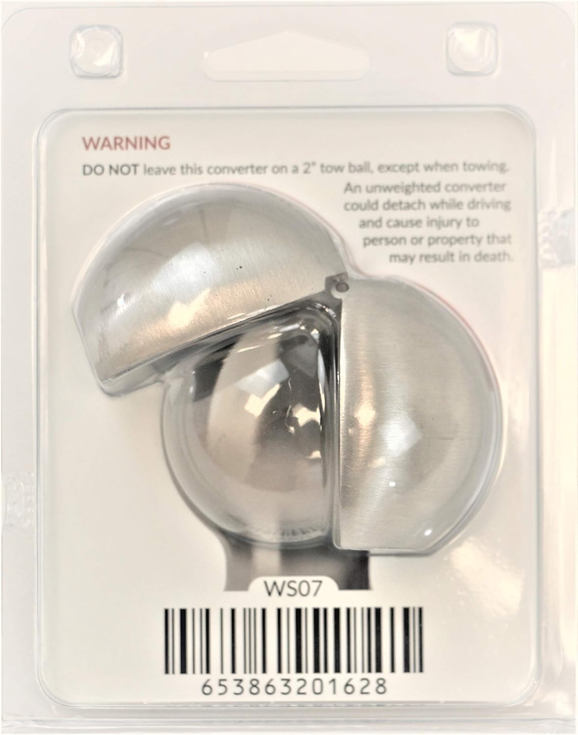 Weigh Safe clamshell installed on a 2" tow ball demonstrating quick conversion