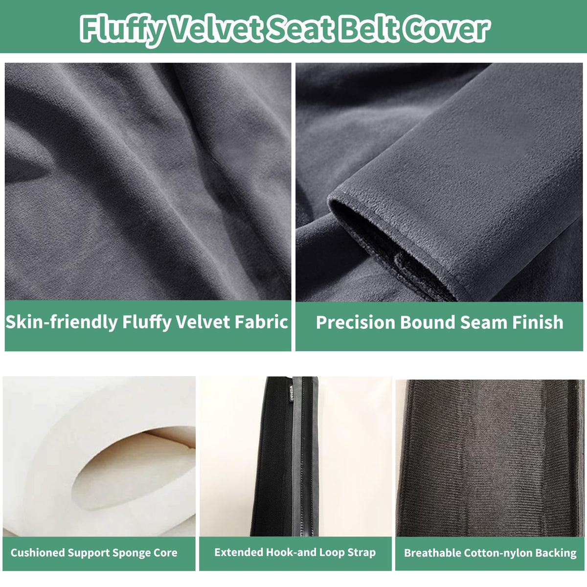 WEIHAO covers installed on car seat belt demonstrating easy attachment