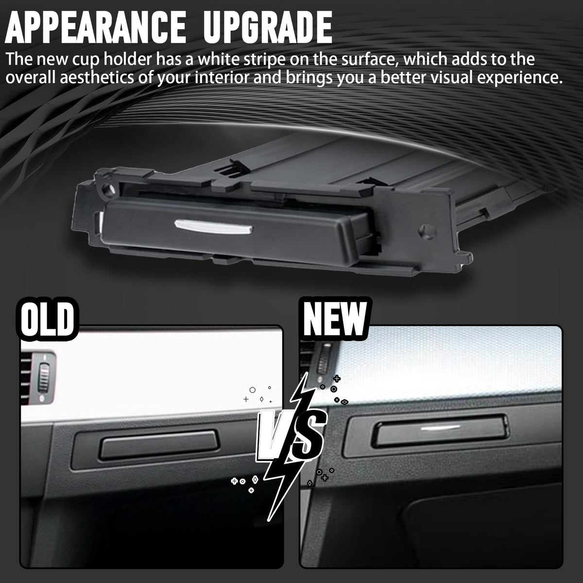 WEILEITE cup holder installed in BMW dash restoring original fit and function