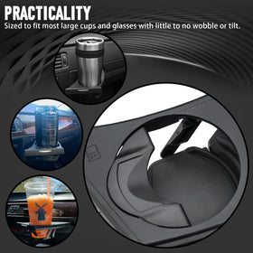 WEILEITE cup holder opened showing easy access and secure beverage hold
