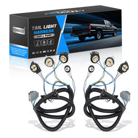 WEILEITE front package of tail light harness kit showing included items and fit benefits