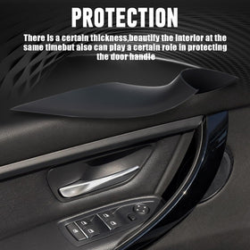 WEILEITE cover being fitted in BMW door, demonstrates easy installation