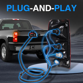 WEILEITE harness installed on Silverado tail light restoring reliable rear lighting