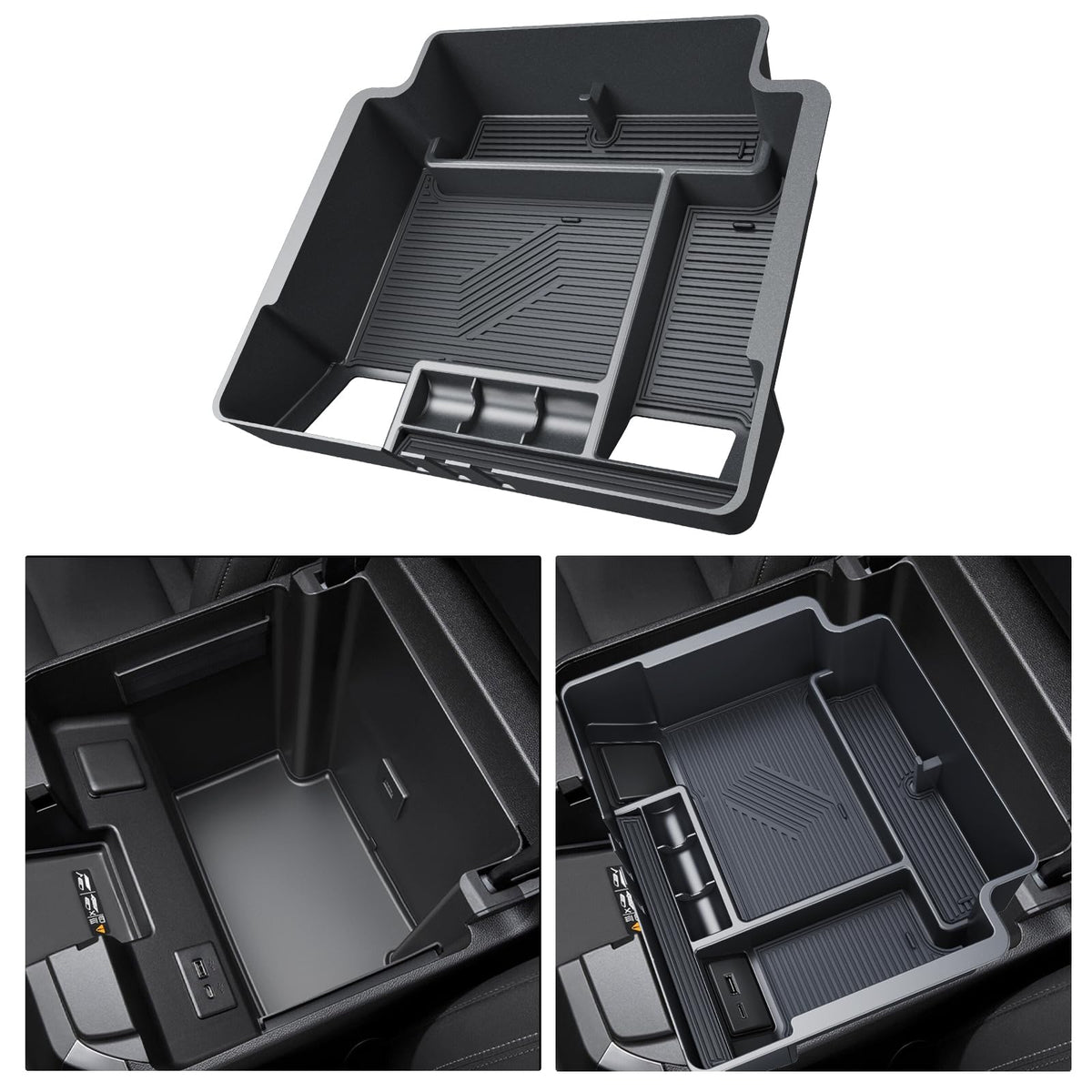 WEIPIN center console front view showing clean organization and easy access