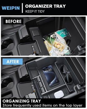 WEIPIN lower compartment detail showing sturdy ABS support and roomy storage