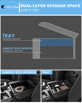 WEIPIN tray installed in Silverado console for quick-access convenience