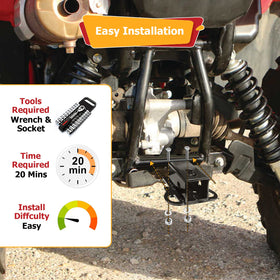 WeiSen hitch with ball mount attached showing ready-to-tow capability