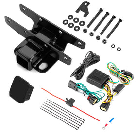 WeiSen rear hitch front view showing secure fit and easy towing benefit