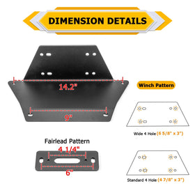 WeiSen marked winch and fairlead hole patterns showing compatibility options