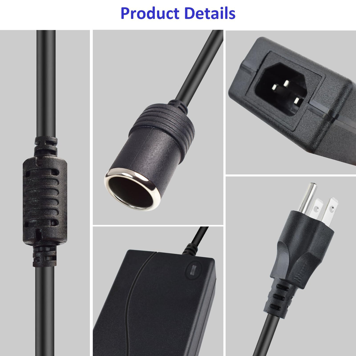 Weishuo AC plug and full 4.92ft cable displayed for flexible placement and extended reach