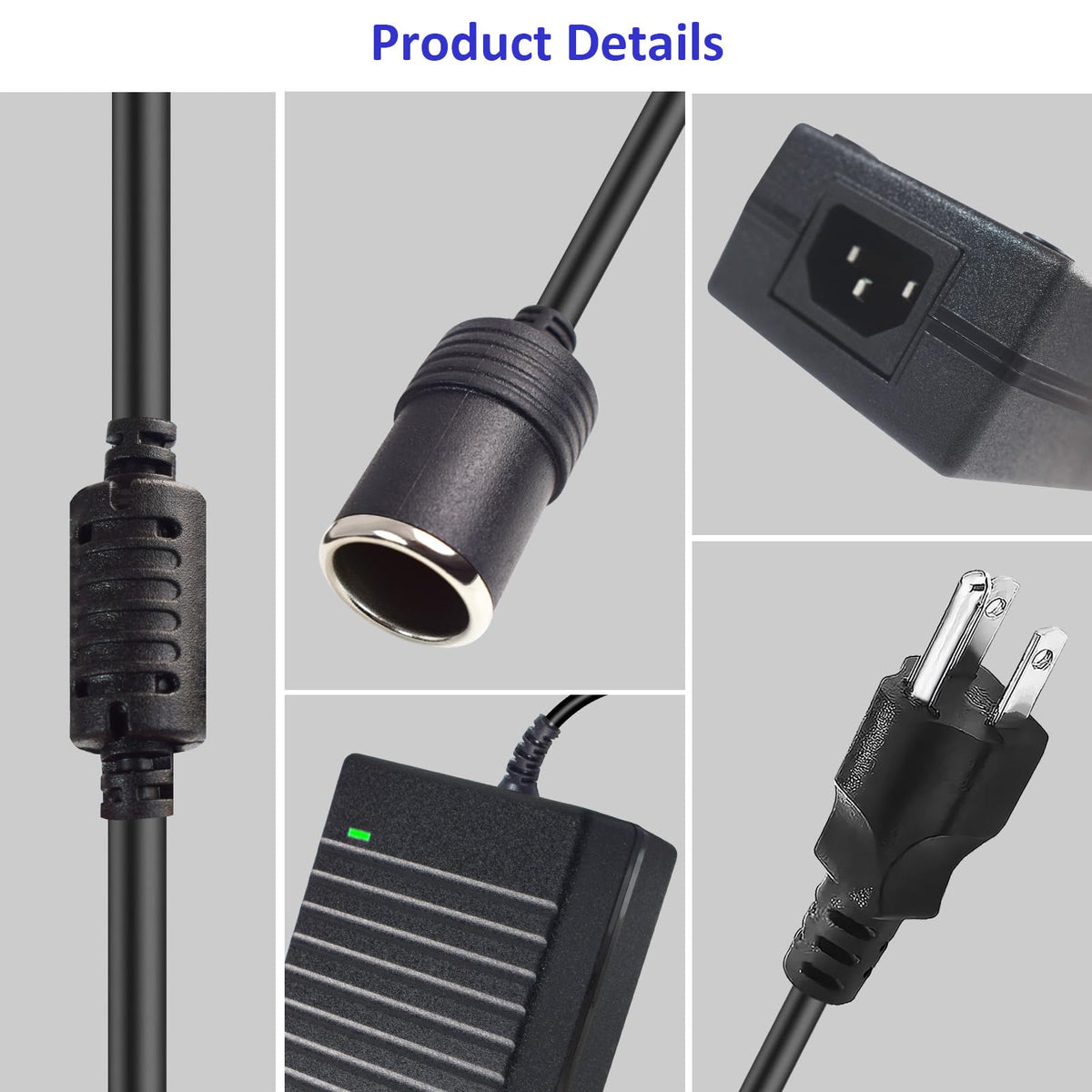 Weishuo three-prong plug and 4.92ft cable showing reach and placement flexibility benefit