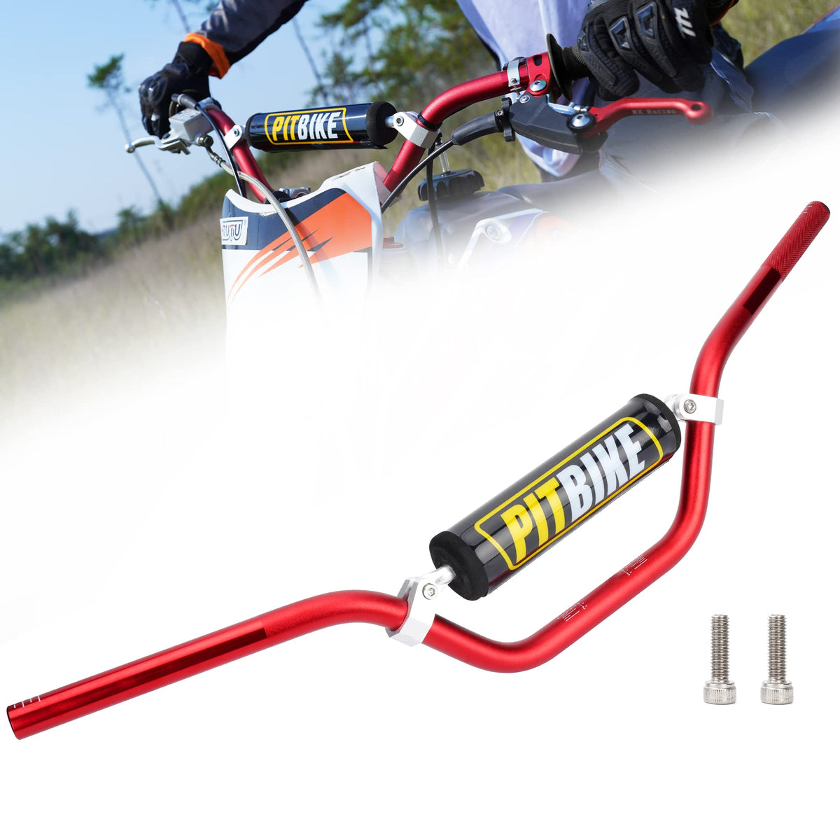 WEIYINGSI front view of red handlebar showing clean finish and fit benefit