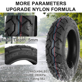 WEIYINGSI sidewall showing 3.50-10 size and 8PR marking for durable load support