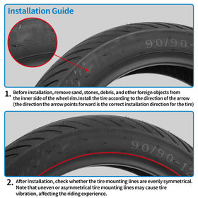 WEIYINGSI tire next to a ruler for scale to confirm 12-inch rim compatibility and dimensions