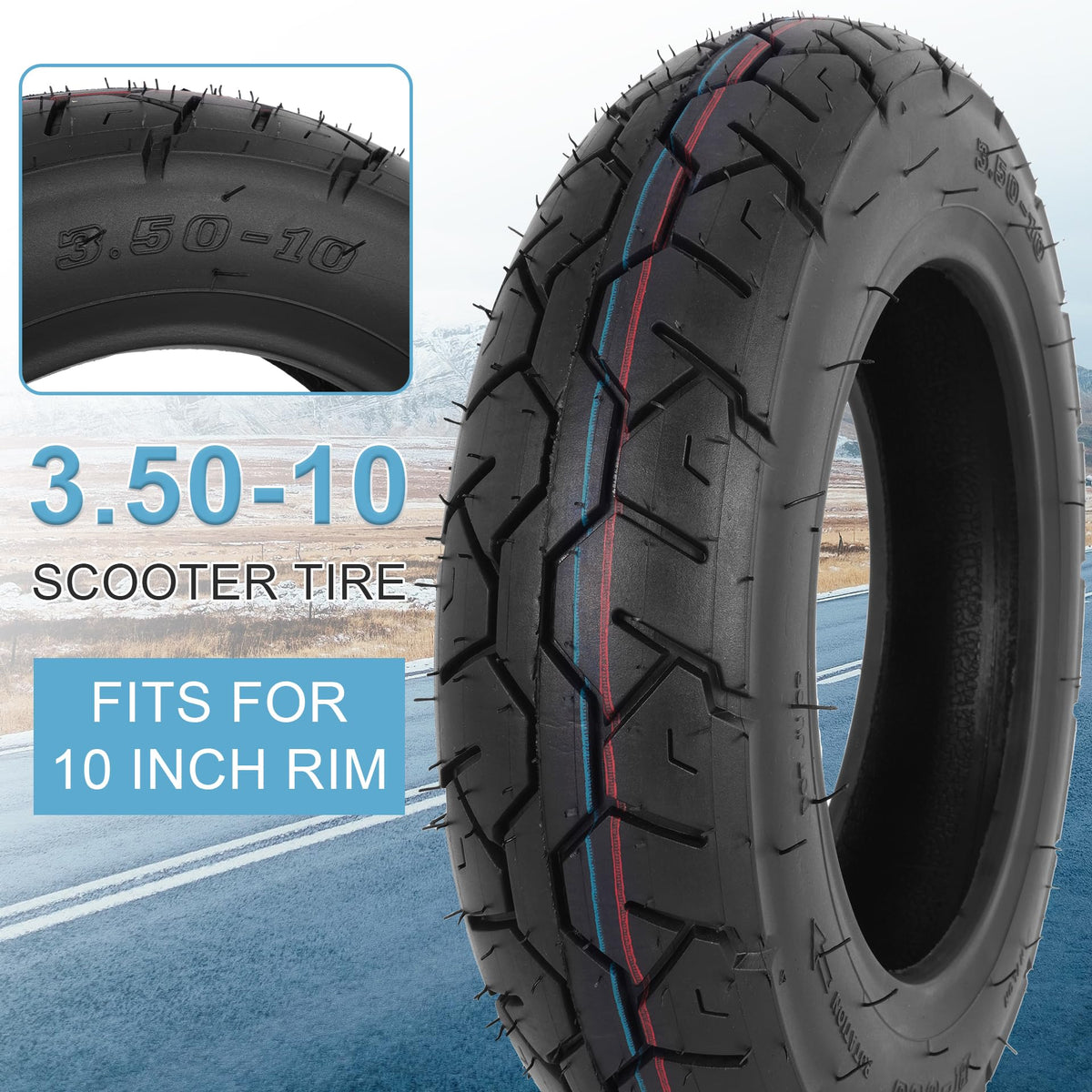 WEIYINGSI close-up of tread pattern highlighting drainage grooves for better wet traction