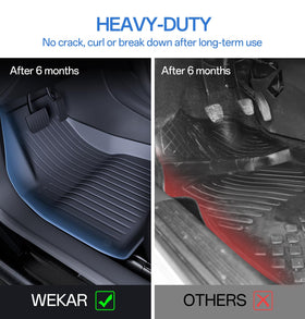 Wekar rear row liner installed showing edge-to-edge protection for back seats