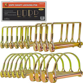 Wellmax front view of 20-piece hitch pin set showing organization and quick selection benefit