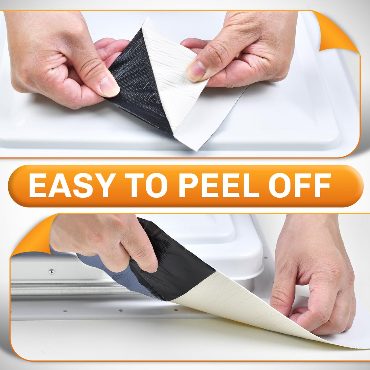 WELLUCK being applied with backing peeled showing easy DIY benefit