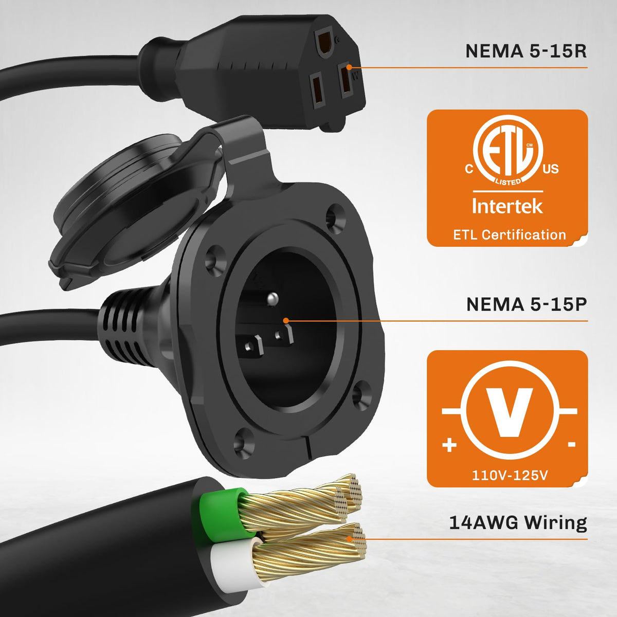 WELLUCK dual 18" extension cables pre-wired for fast connection benefit