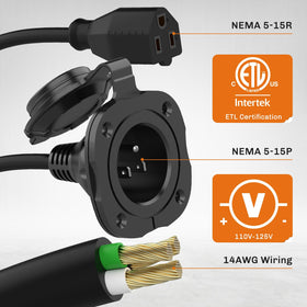 WELLUCK dual 18" extension cables pre-wired for fast connection benefit
