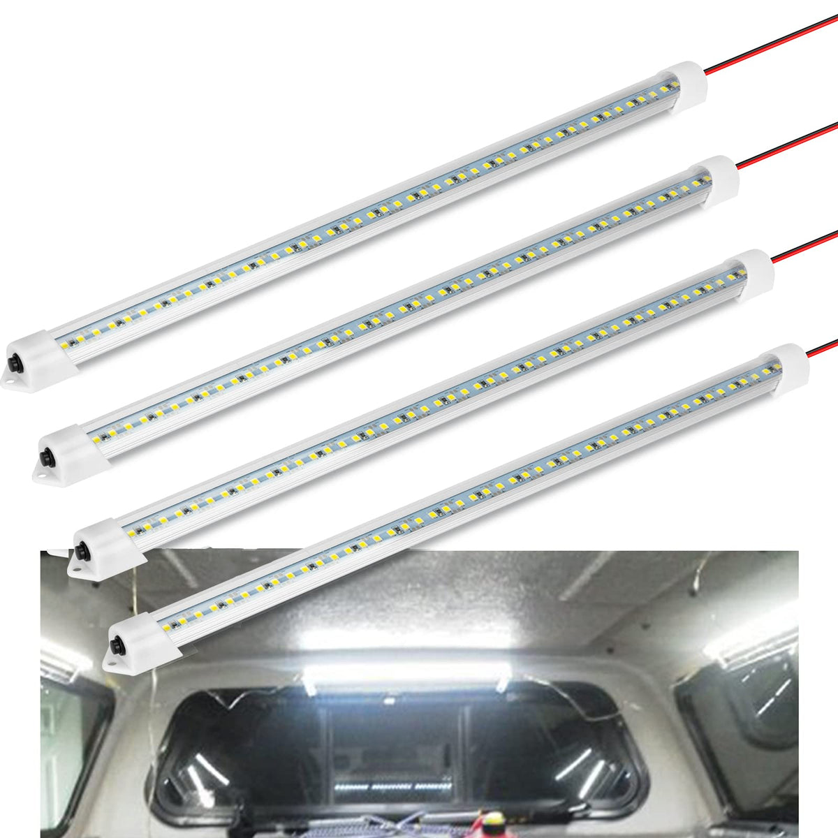 WELLUCK front view of LED light bar showing slim profile and brightness