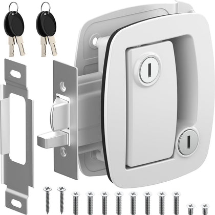 WELLUCK front paddle lock on door showing sturdy metal face and sleek handle