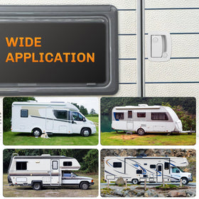 WELLUCK installed on camper door in outdoor setting conveying rugged reliability
