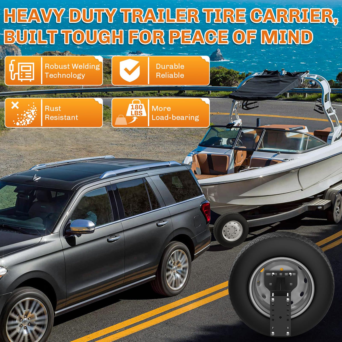 WELLUCK mounted on a boat trailer demonstrating real-world use