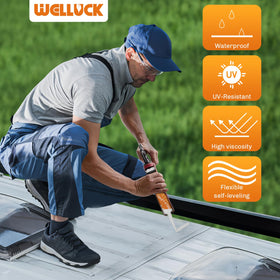 WELLUCK bond at seam detail showing adhesion to metal and rubber, durable seal benefit