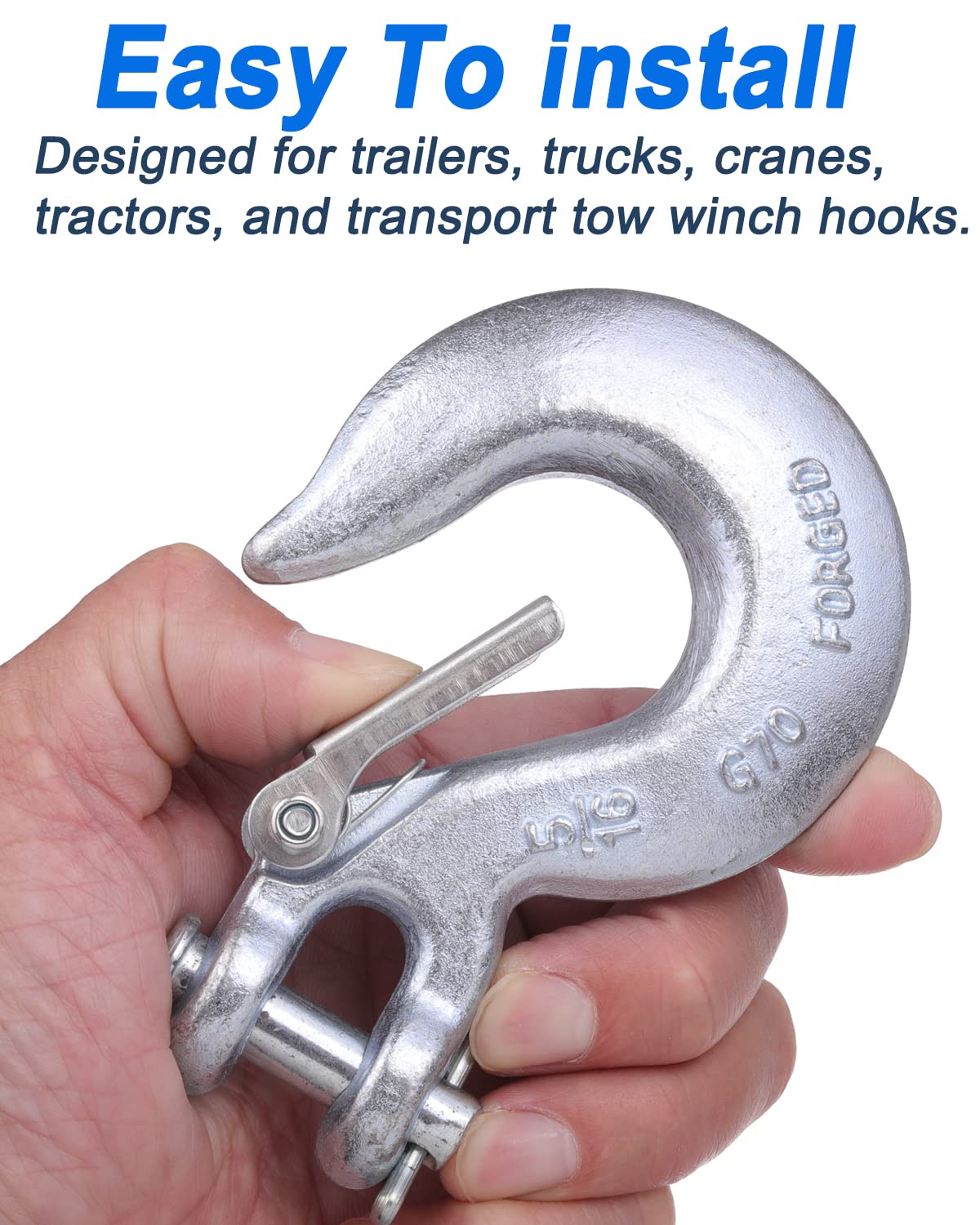 WENHUALI hook attached to flatbed trailer demonstrating heavy-duty use