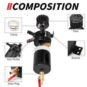 WENJTP drain valve demo with valve open for mess-free draining and quick maintenance